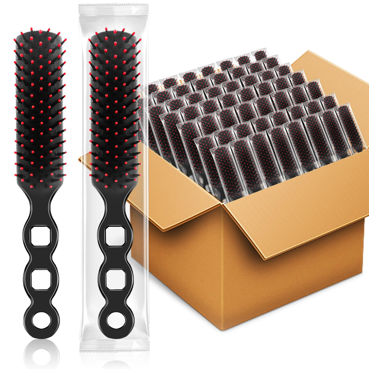 NICEMOVIC bulk hair brushes pack 110 individually wrapped for hygiene donations