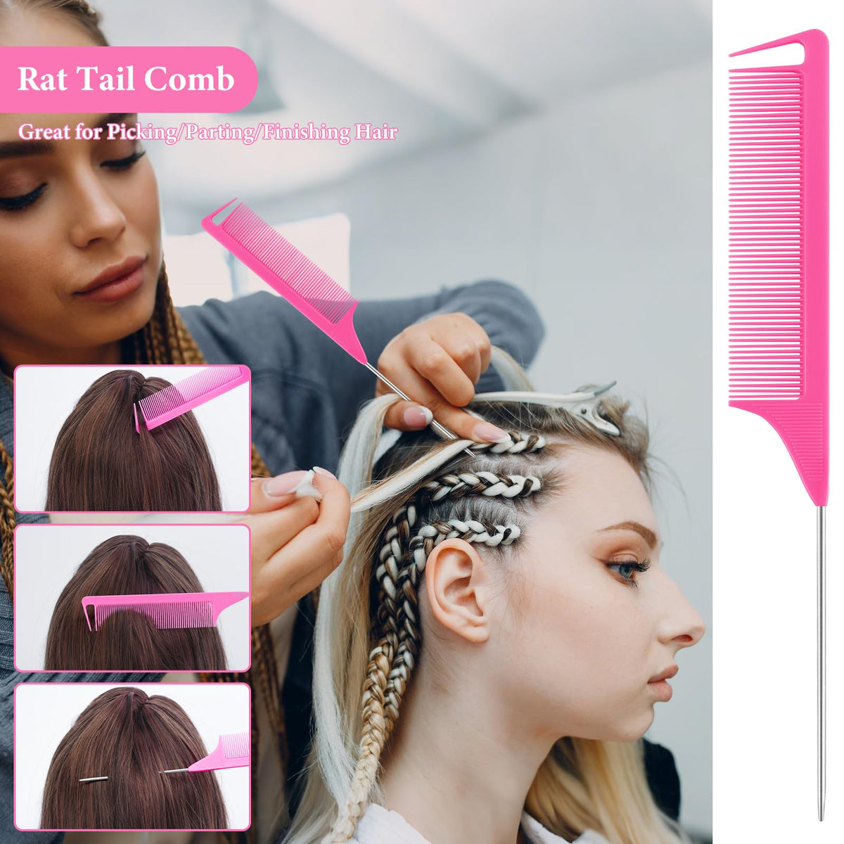 NICEMOVIC teasing brush set volume boost for quick styling touch-ups.