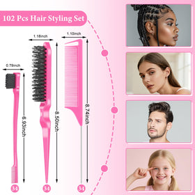 NICEMOVIC teasing brushes pink collection for adding volume and lift.