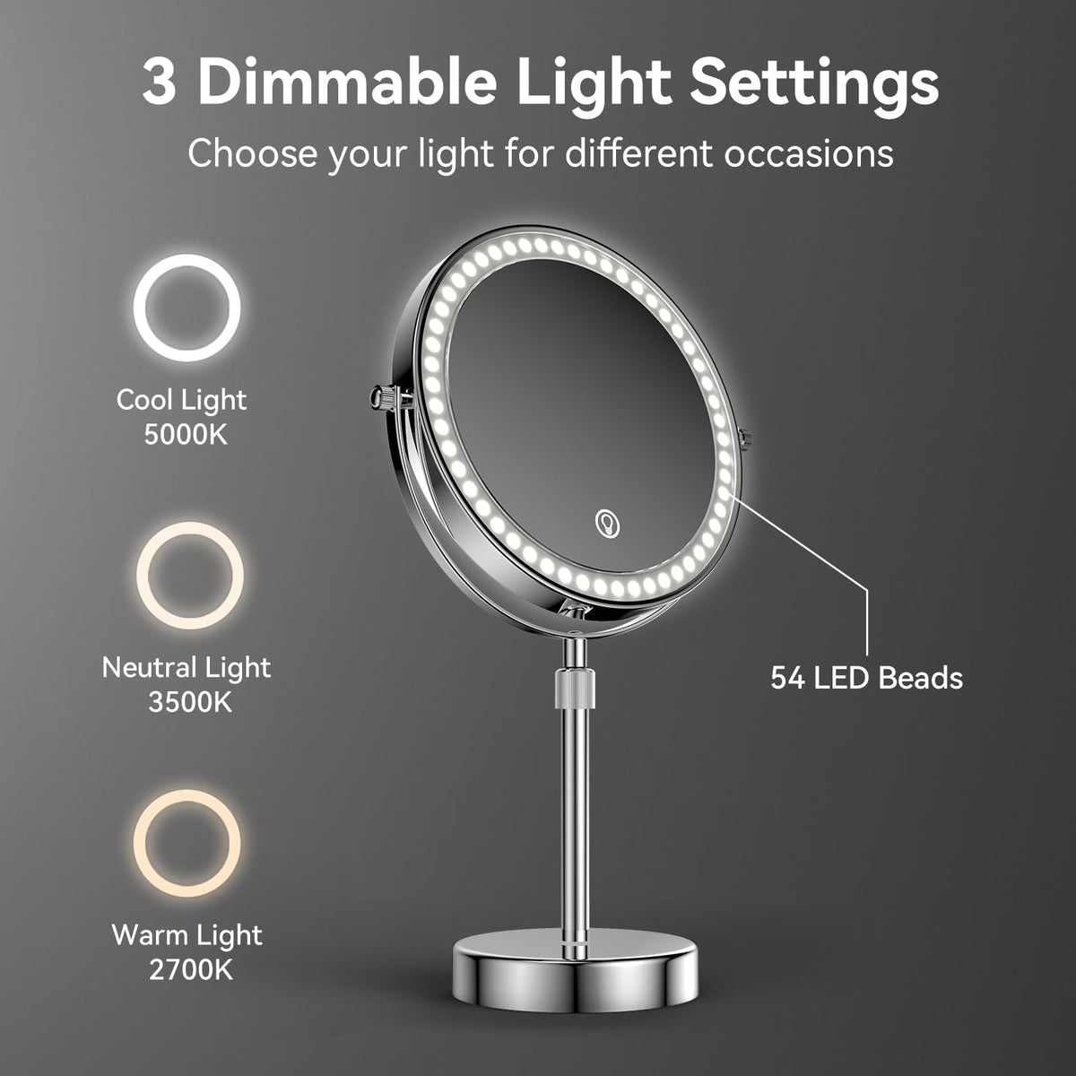 Nicesail makeup mirror 10X magnification for precise brow grooming.