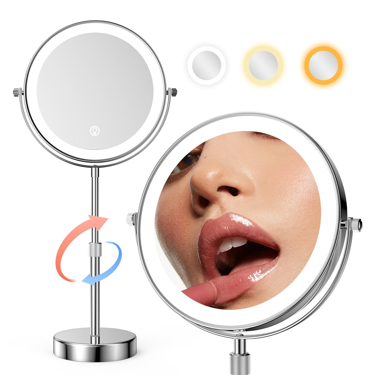Nicesail LED makeup mirror base provides sturdy stability for daily use.