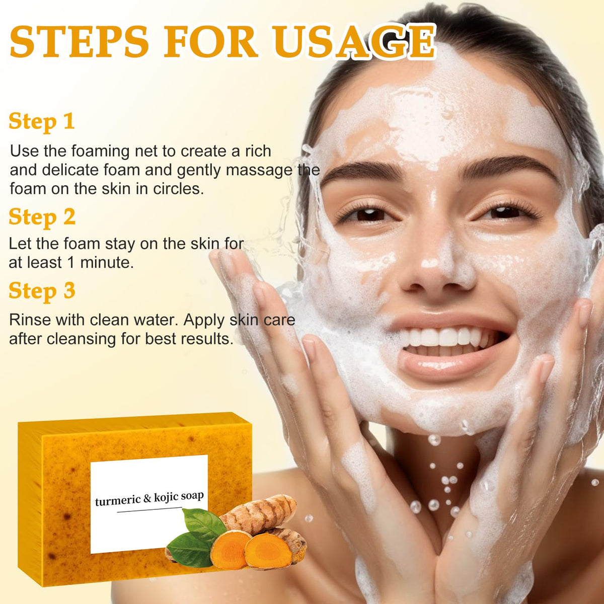 Nicgou Lemon Turmeric Soap suitable for all skin types.