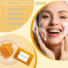 Nicgou Lemon Turmeric Soap uses foaming net for easy cleansing.