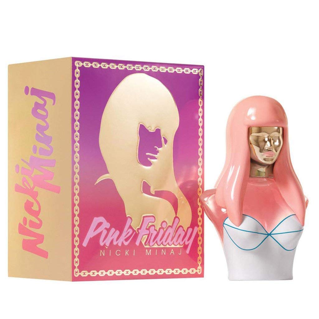 Nicki Minaj Pink Friday bottle close-up with fruity and vanilla notes.