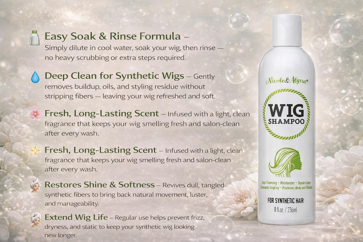 Nicole and Alyssa synthetic wig care set refreshes daily wear.