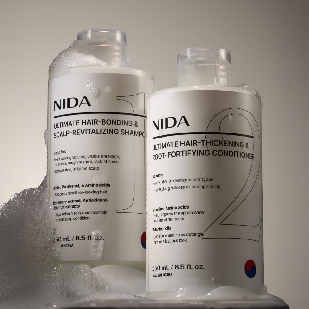 NIDA soft, shiny hair close-up illustrates nourished, healthy-looking finish.