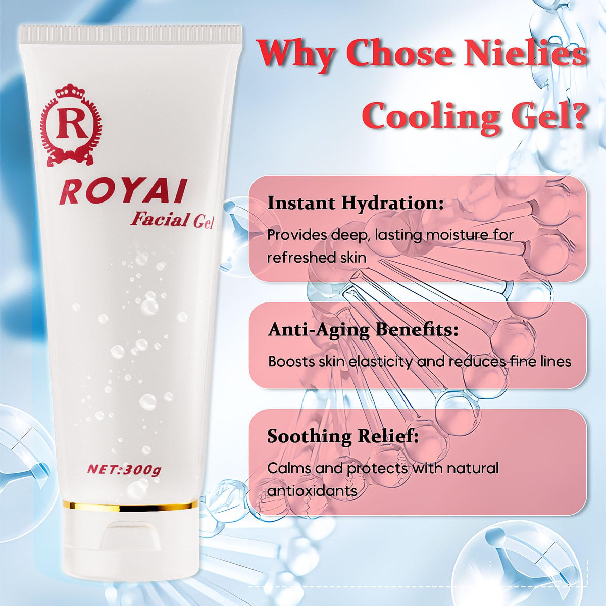 Nielies conductive gel used with a beauty device for even glide.
