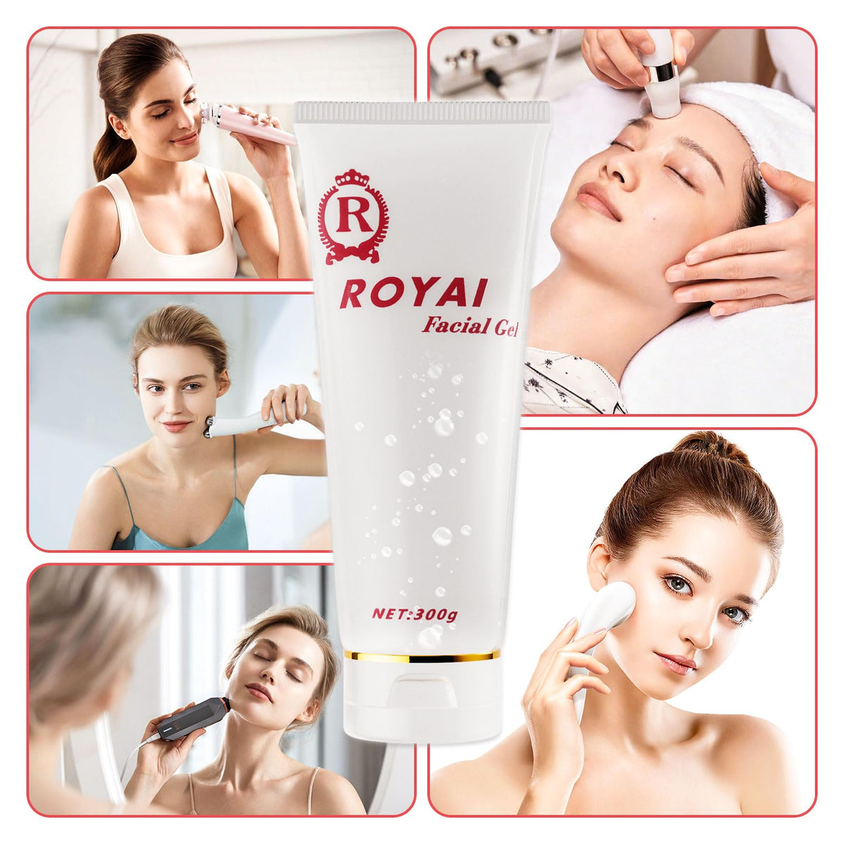 Nielies conductive gel spread on skin showing silky texture.