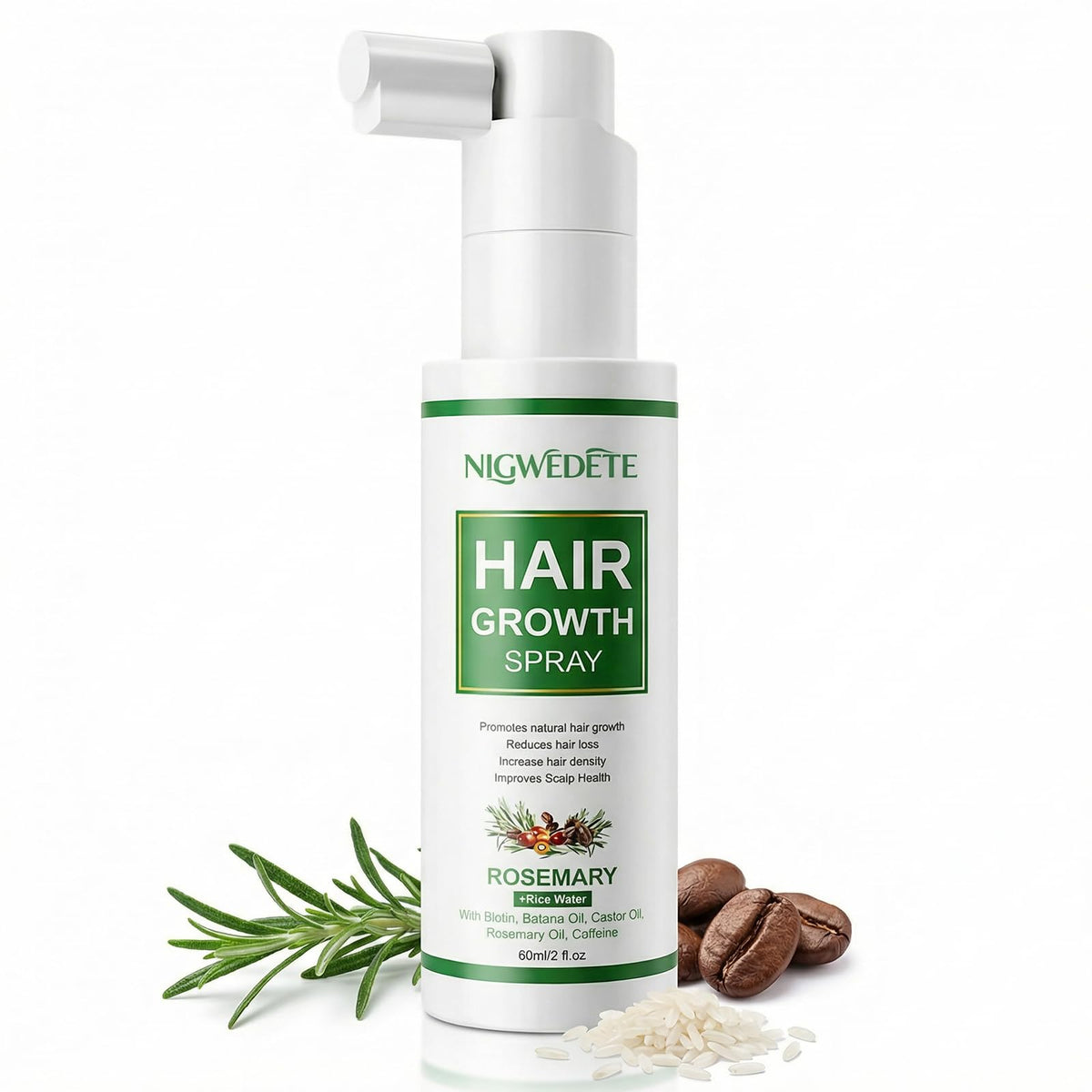 Nigwedete rosemary rice water spray bottle for hair growth and scalp nourishment