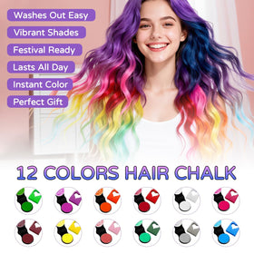Niifawh 12 color chalk swatches display wide palette for temporary looks