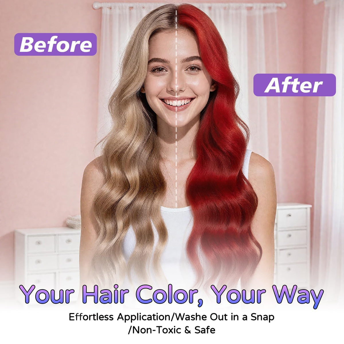 Niifawh color on dark hair lasts all day
