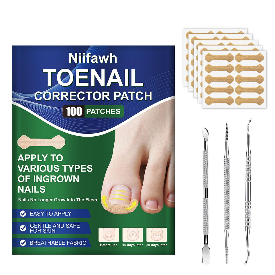 Niifawh ingrown toenail strips packaging and tools set for at‑home care.