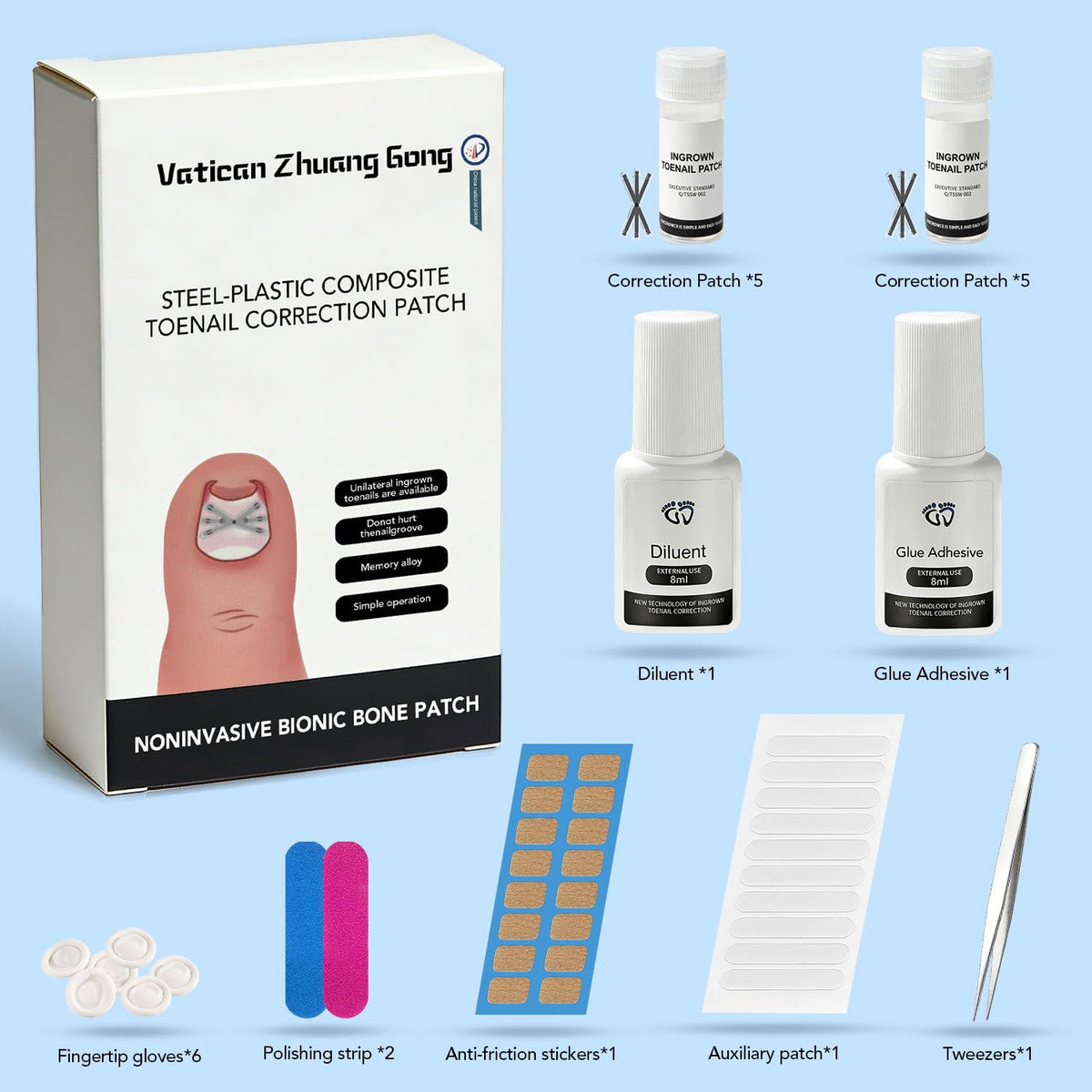 Niifawh titanium alloy core nail corrector kit for durable at‑home care