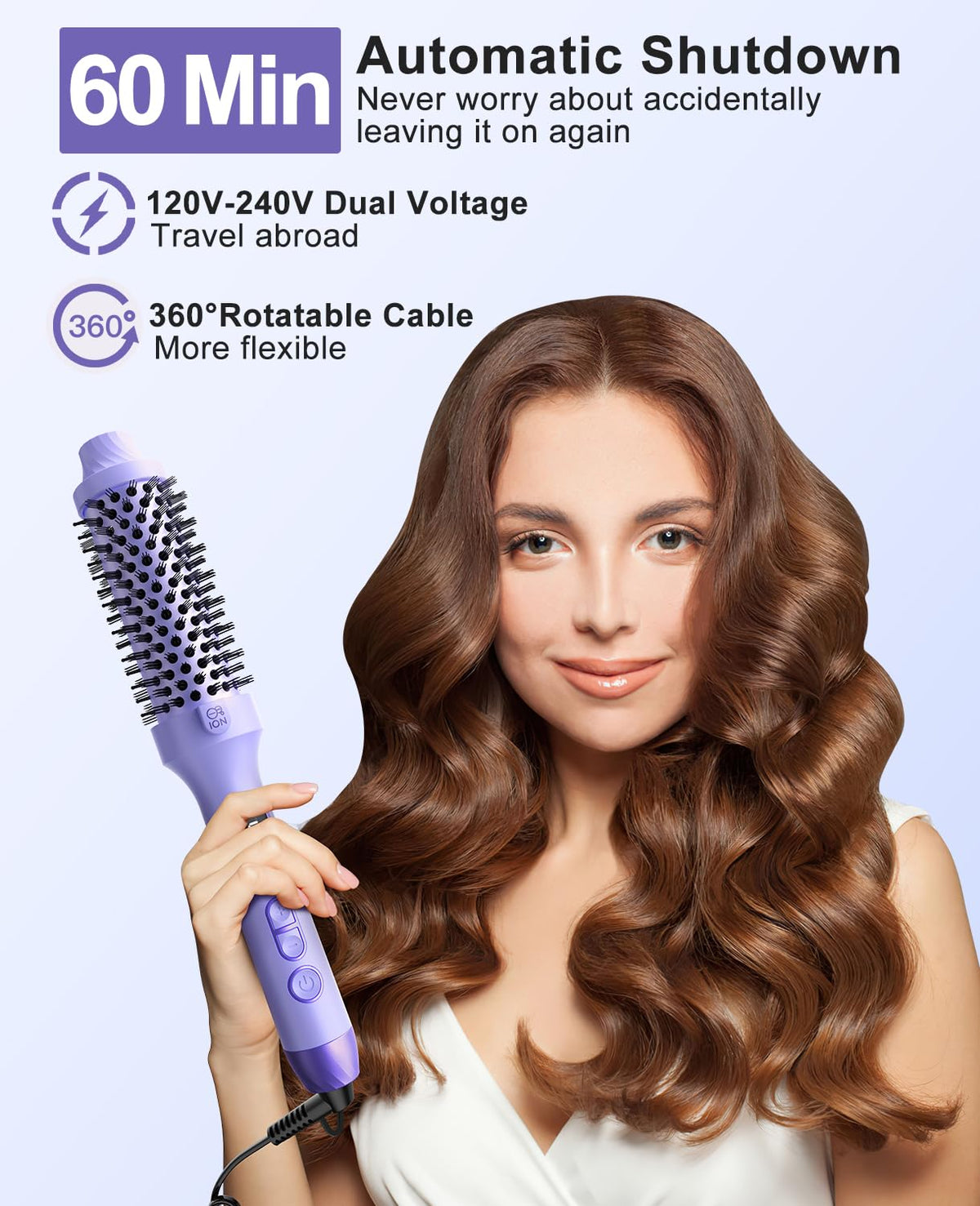 Nimmu Thermal Brush in-action styling on damp to dry hair
