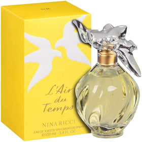 Nina Ricci L’Air du Temps 100ml bottle on vanity for daily wear.