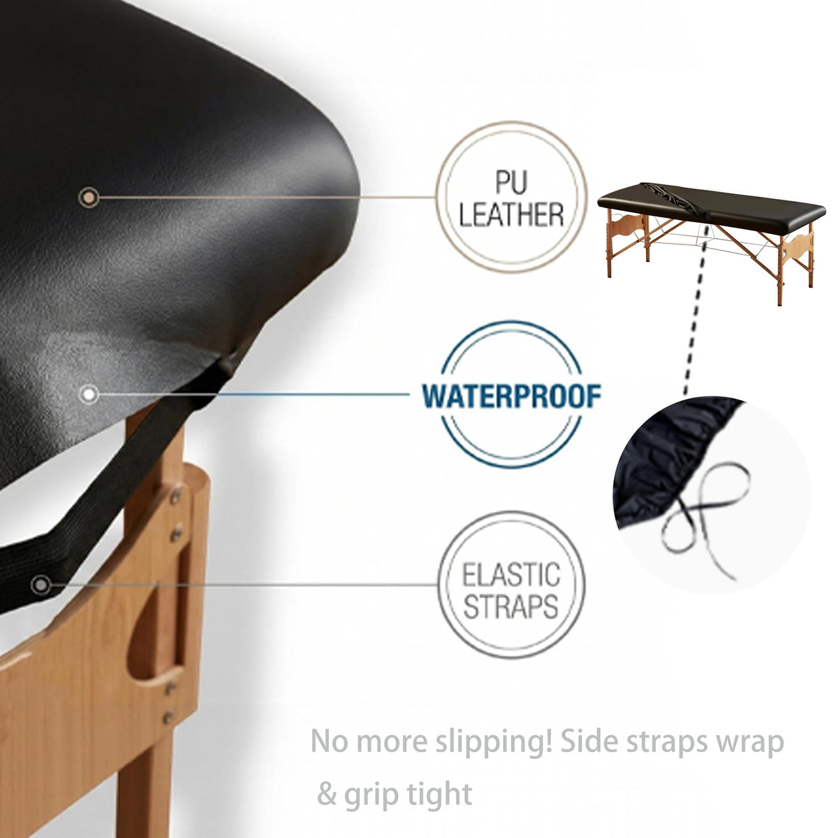 NingNei wipe-clean surface reduces laundry and speeds turnover between clients.