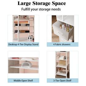 NinPeen manicure table dimensions show a spacious work surface.