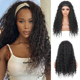 Ninroc Curly Headband Wig with deep wave for natural look and added volume