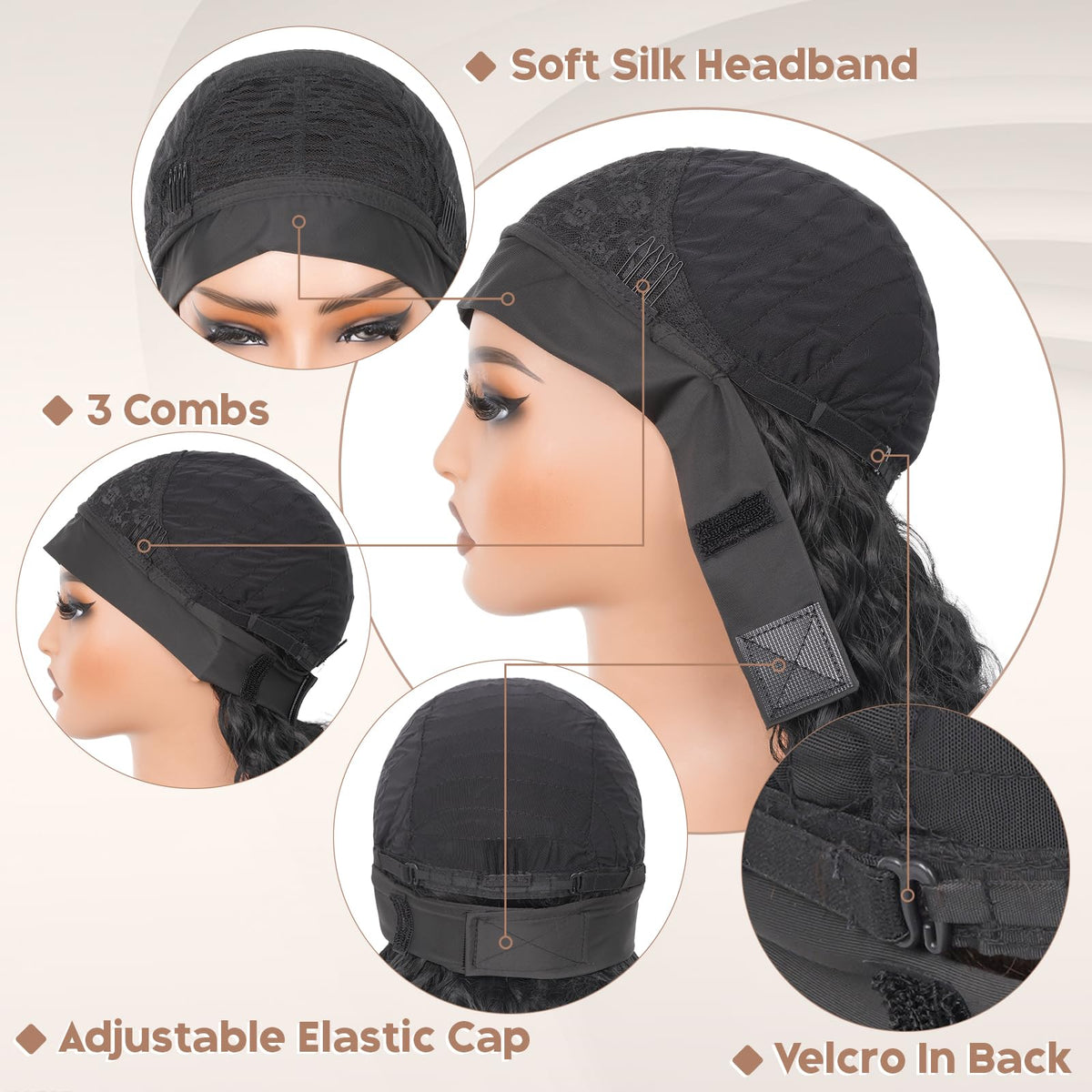 Ninroc Curly Headband Wig showing natural movement for easy daily styling