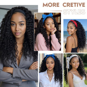 Ninroc Water Wave Headband Wig offers quick wear-and-go convenience
