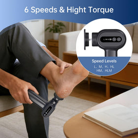 Six speed levels on Niomuis callus remover tailor foot care needs.