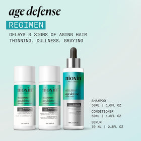 Nioxin Age Defense shine closeup emphasizes color and natural luster.