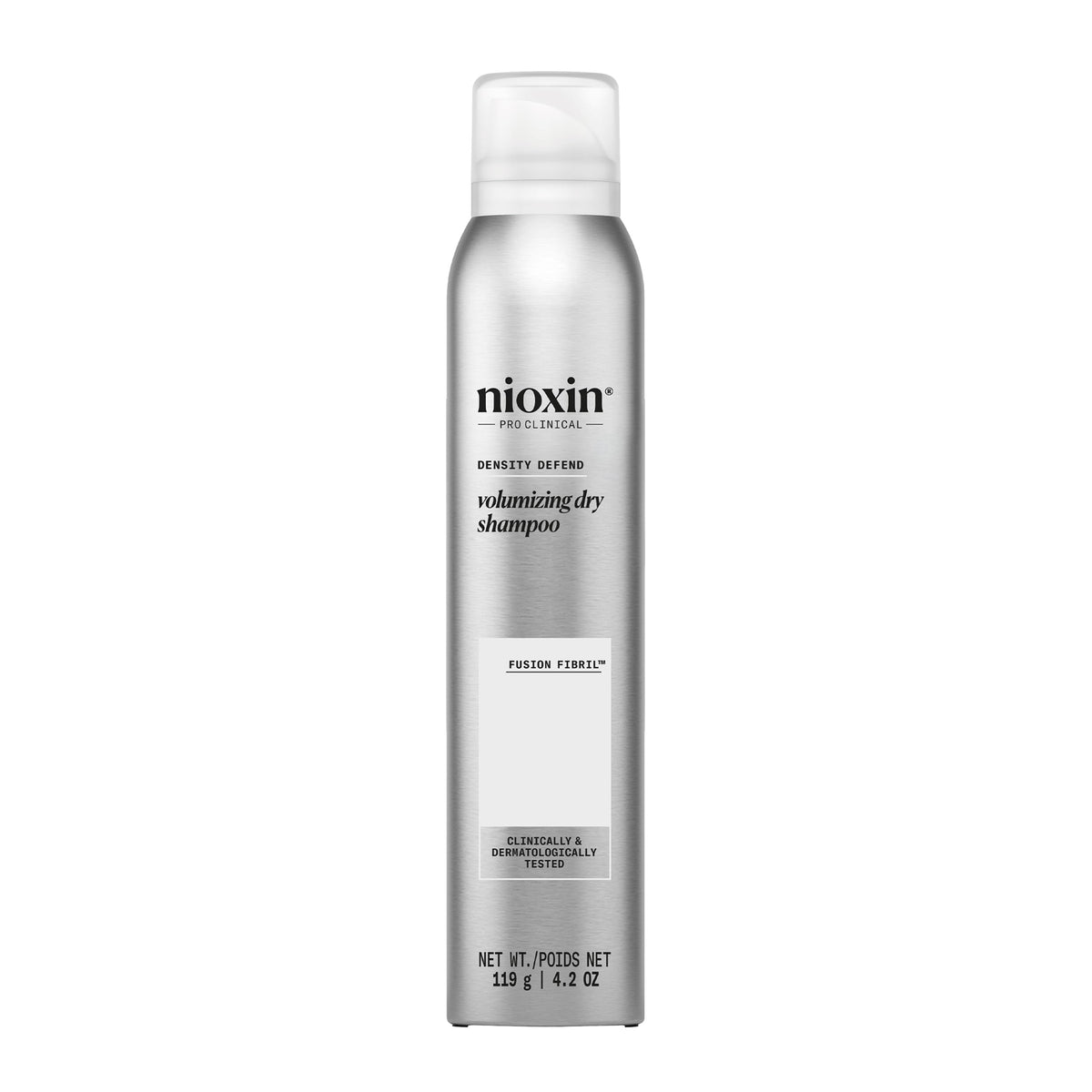 Nioxin Density Defend dry shampoo bottle shows instant refresh and added volume for fine hair