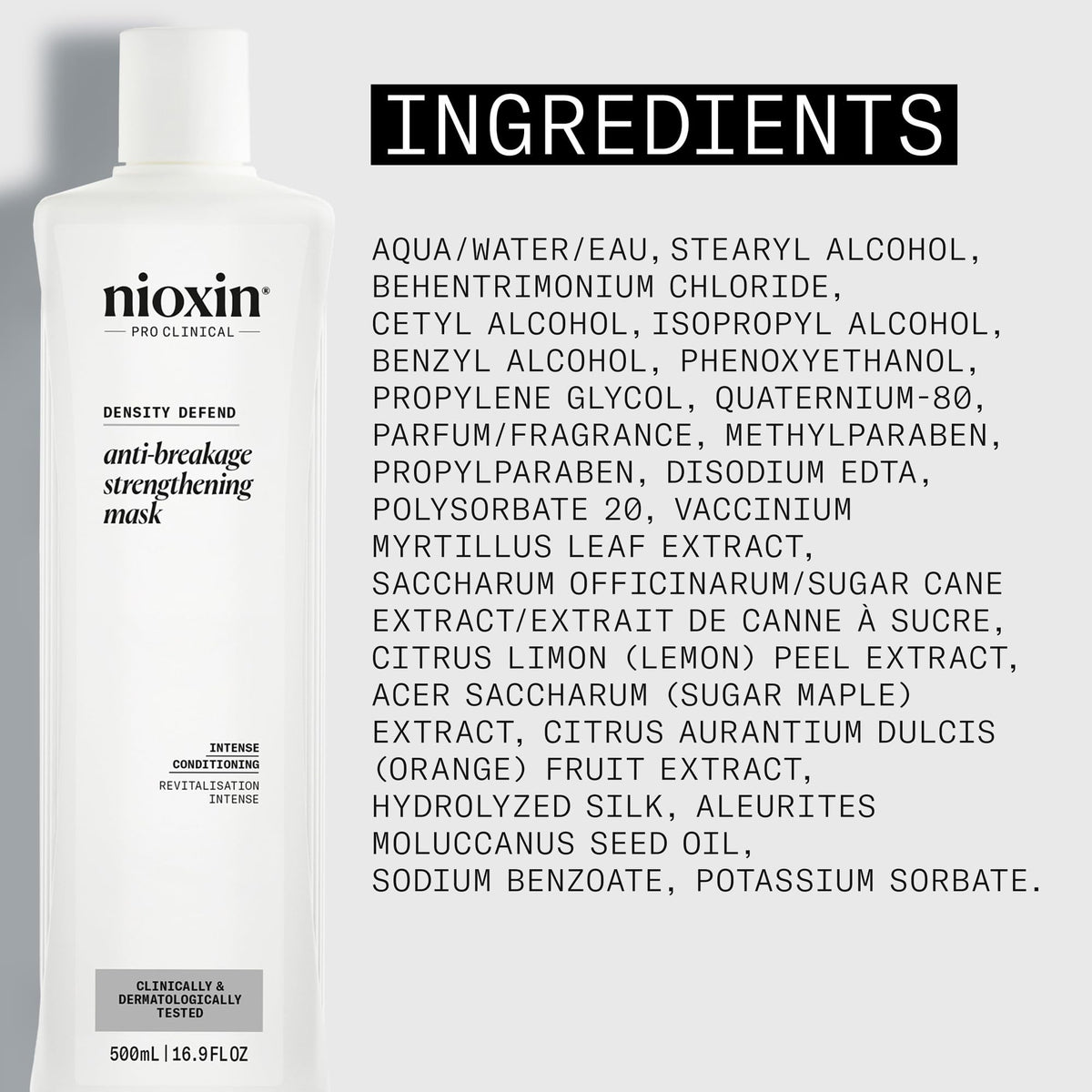Lightweight texture of Nioxin Density Defend mask on hair