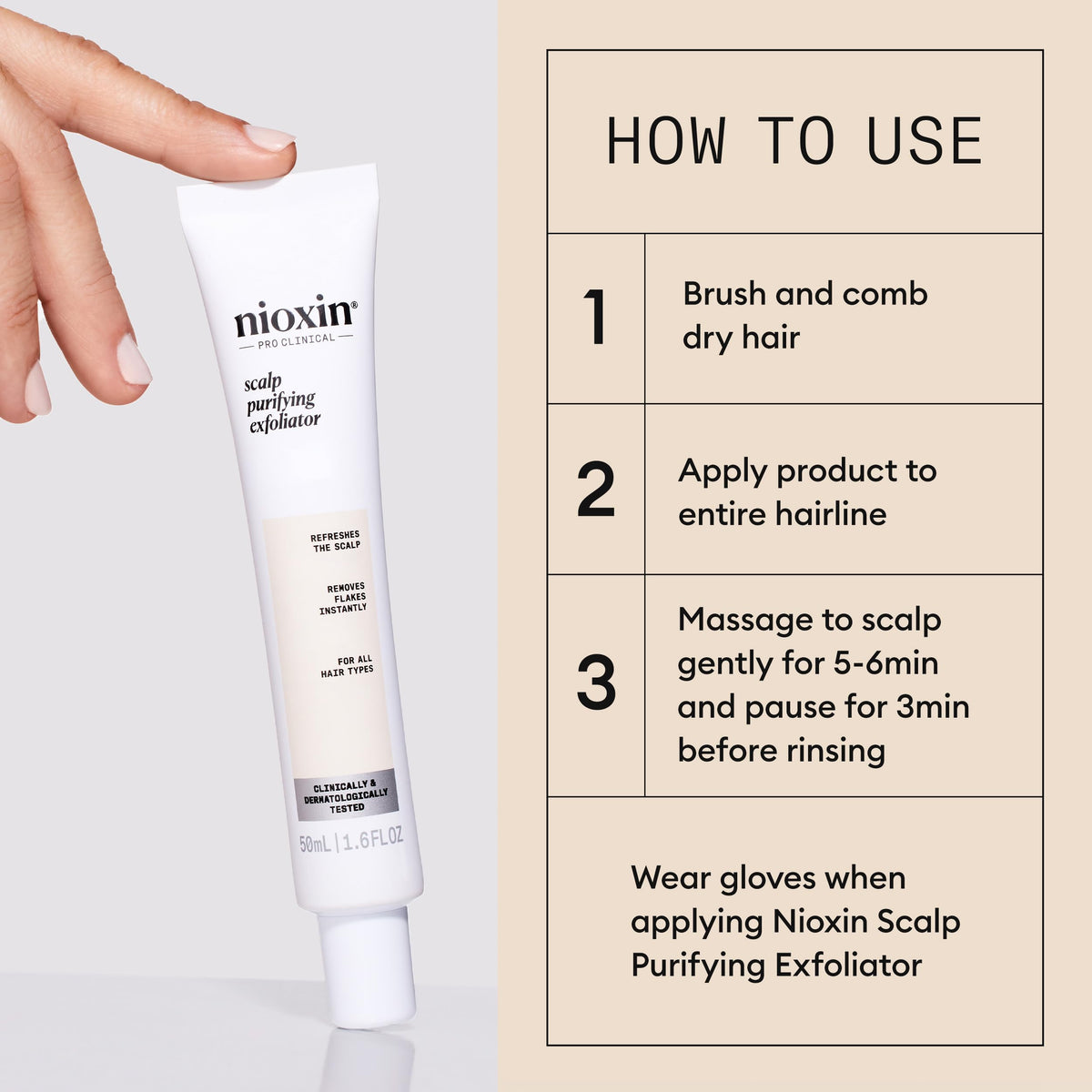 NIOXIN Purifying Exfoliator before after scalp comparison shows results