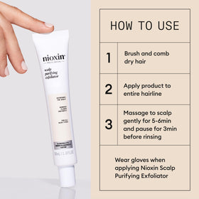 NIOXIN Purifying Exfoliator before after scalp comparison shows results