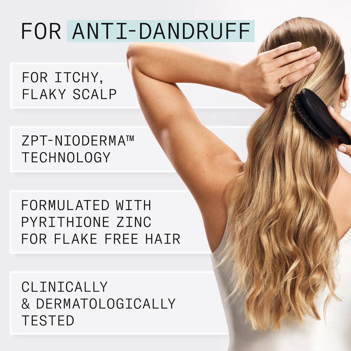 NIOXIN Pyrithione Zinc ingredient illustration highlights active protection against dandruff.