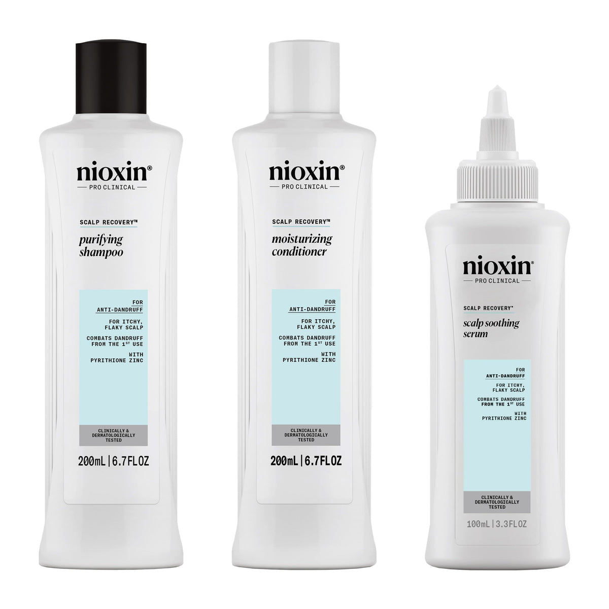NIOXIN Scalp Recovery Purifying Shampoo cleanses while reducing irritation for a refreshed scalp.