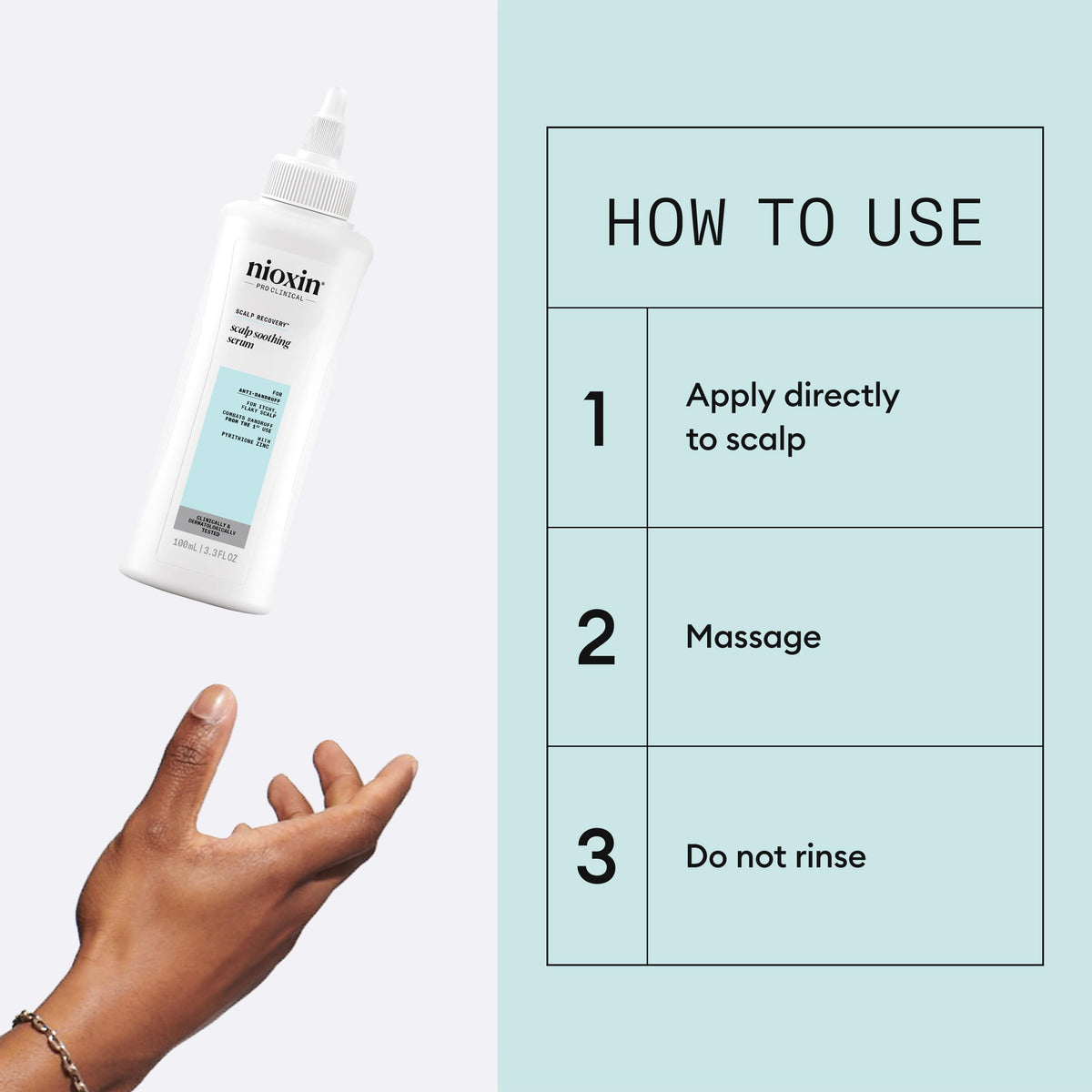 Bottle cap closeup illustrating easy dispensing for targeted scalp relief.