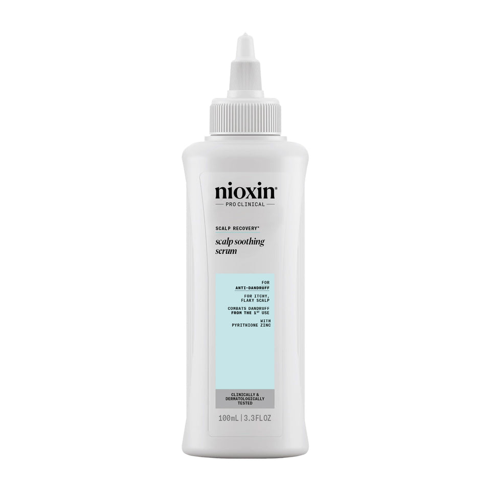 Nioxin Scalp Recovery Soothing Serum bottle shown for cooling relief and scalp comfort.