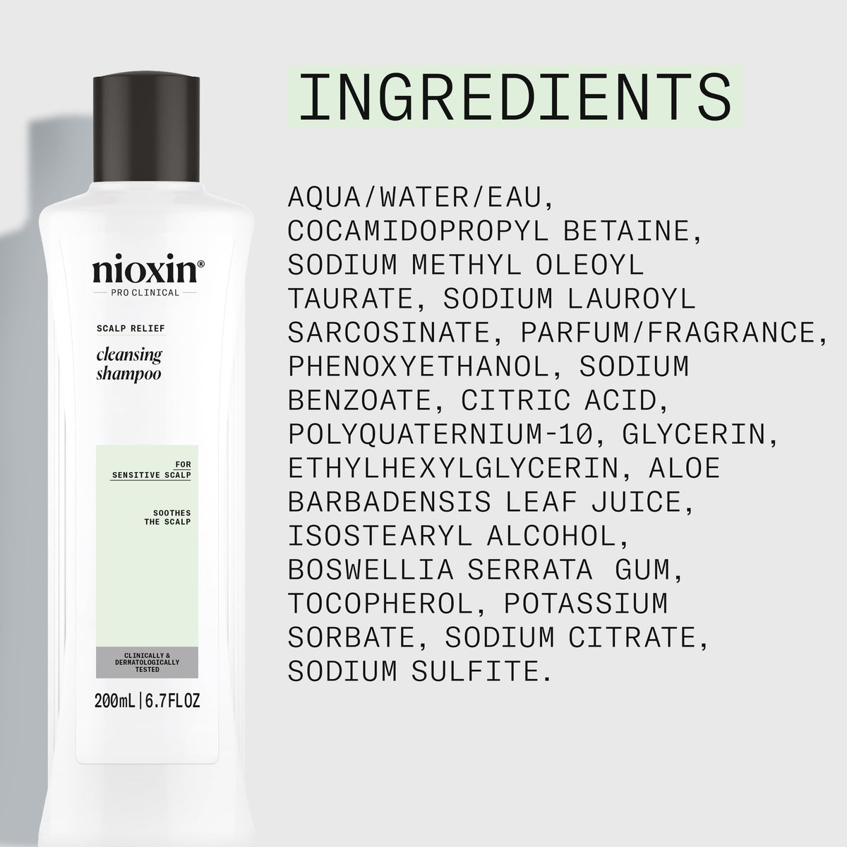 Applying NIOXIN Scalp Relief to irritated scalp for calm relief