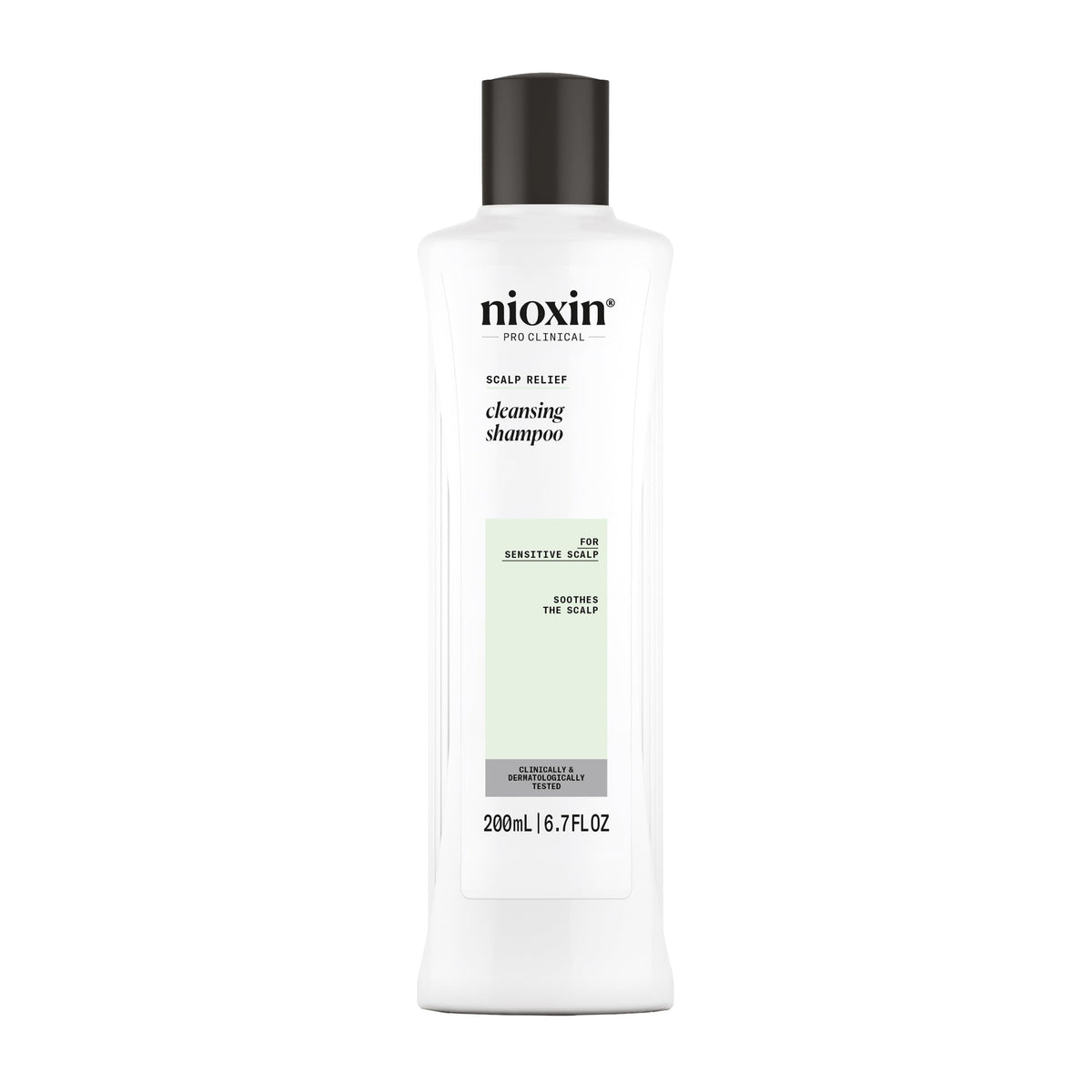 NIOXIN Scalp Relief Shampoo bottle front view showing soothing formula for sensitive scalps