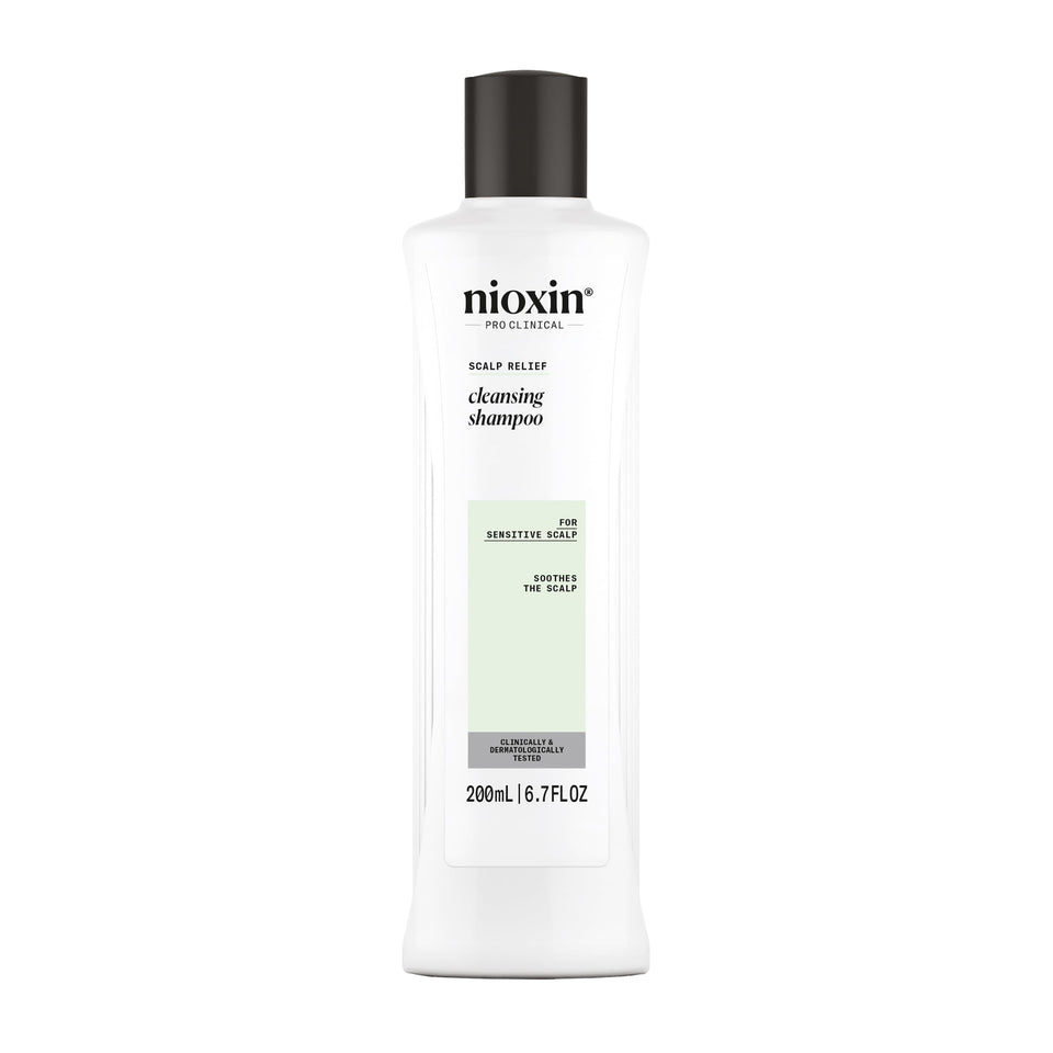 NIOXIN Scalp Relief Shampoo bottle front view showing soothing formula for sensitive scalps