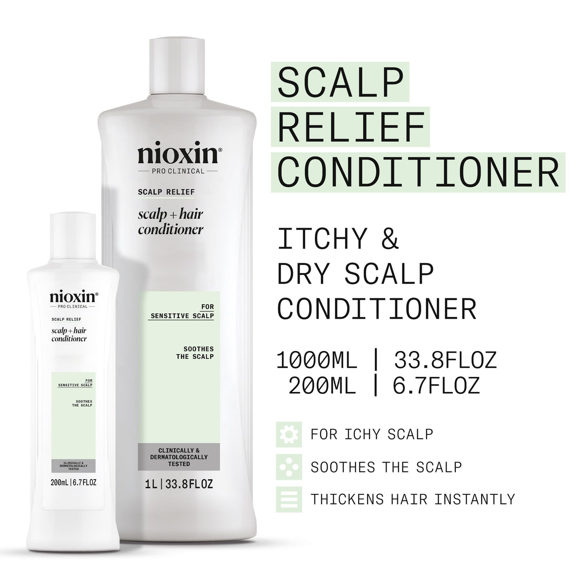 NIOXIN Scalp Relief Conditioner application scene showing easy distribution.
