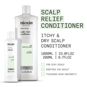 NIOXIN Scalp Relief Conditioner application scene showing easy distribution.