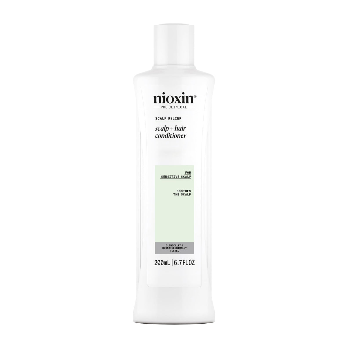 NIOXIN Scalp Relief Conditioner bottle demonstrating soothing care for sensitive scalps.