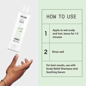 NIOXIN Scalp Relief Conditioner Vitamin E formula for nourished hair.