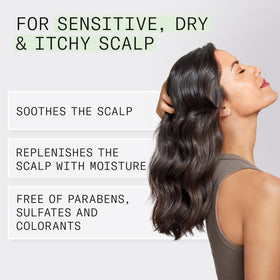 Packaging on a bathroom counter featuring NIOXIN Scalp Relief Serum clean-label fragrance.