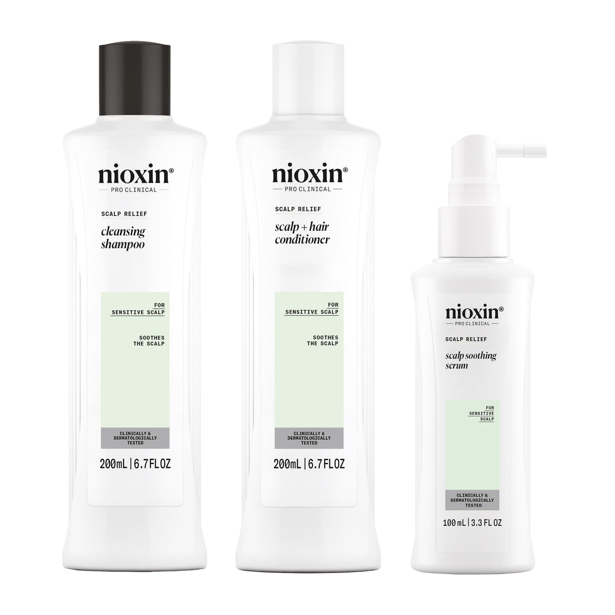 Nioxin Scalp Relief Shampoo soothing irritated scalp while cleansing away buildup.