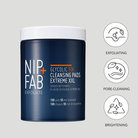 Open tub of Nip + Fab Glycolic Fix Night Pads Extreme XXL