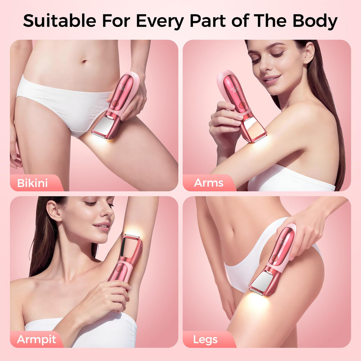 NIPOO bikini trimmer ergonomic, non-slip handle for secure grip.