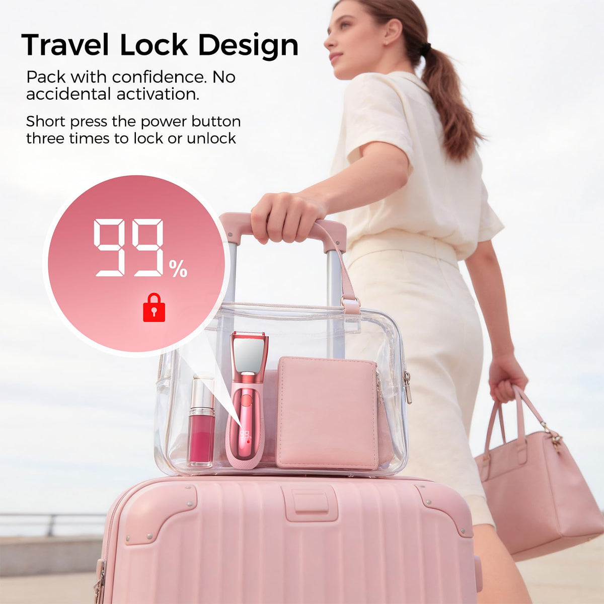 NIPOO bikini trimmer travel lock for safe packing.