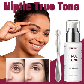 Niptic True Tone Eye Cream application showing smooth, lightweight texture