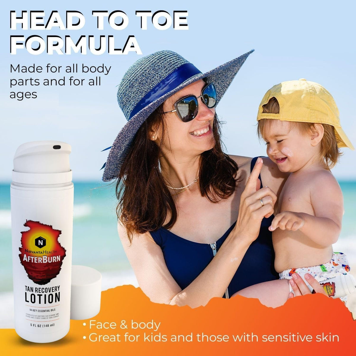 Nirvanta AfterBurn fast absorption supports comfortable skin after sun exposure.