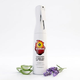 Nirvanta AfterBurn spray bottle front view for post-sun hydration
