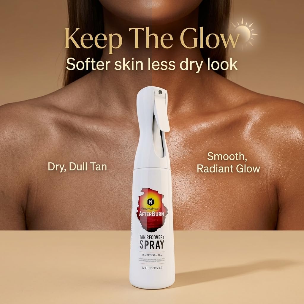 Nirvanta AfterBurn spray bottle nozzle showing easy application for even coverage